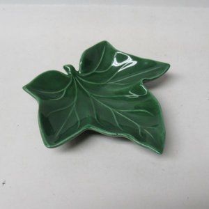 Franciscan China IVY 4 Inch Green Dark Leaf Ash Tray, Made In U.S.A.